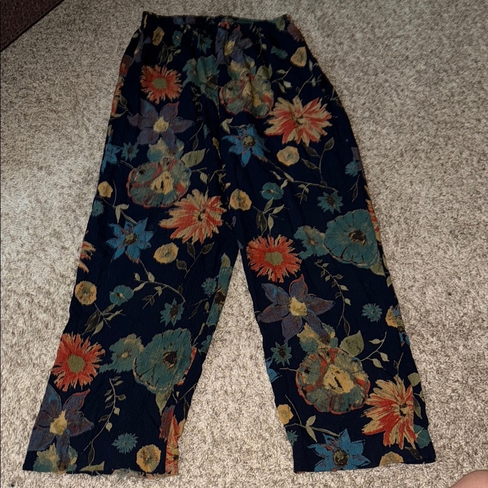 JM Studio Vintage Floral Wide-Leg Pants